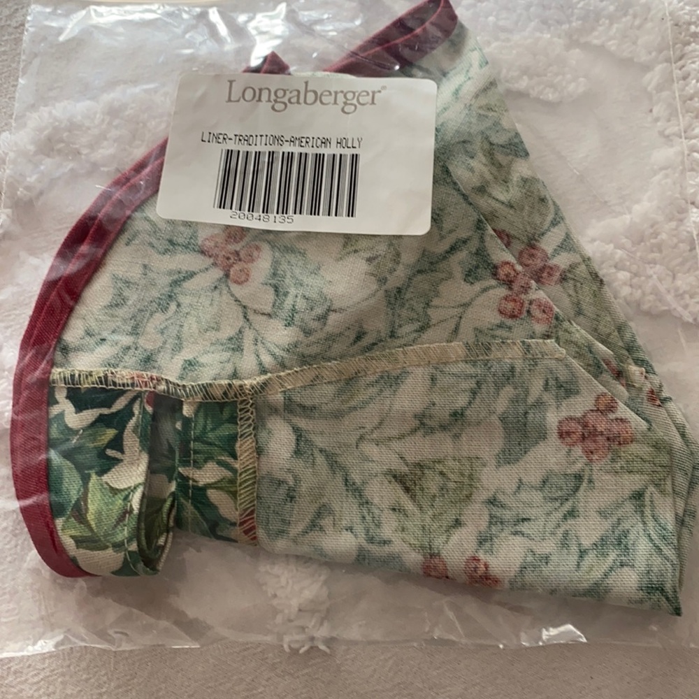 Longaberger basket liner Traditions American Holly